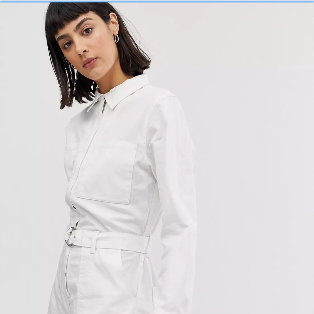 Weekday belted boiler romper with pockets